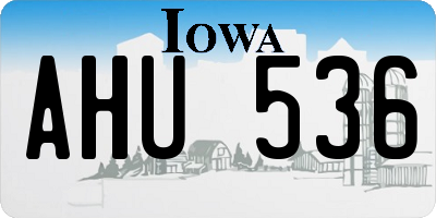 IA license plate AHU536