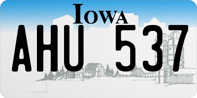 IA license plate AHU537
