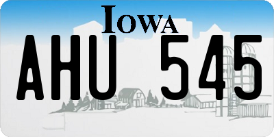 IA license plate AHU545