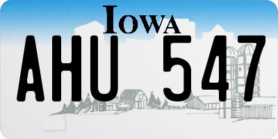 IA license plate AHU547