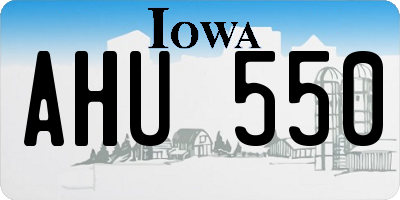 IA license plate AHU550
