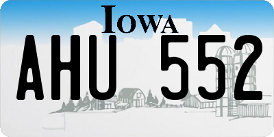 IA license plate AHU552