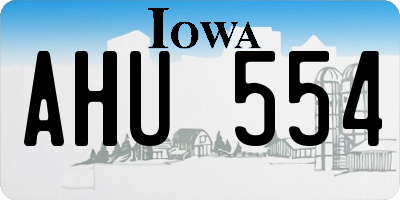 IA license plate AHU554