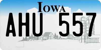 IA license plate AHU557