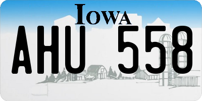 IA license plate AHU558