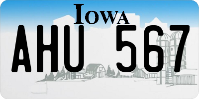IA license plate AHU567