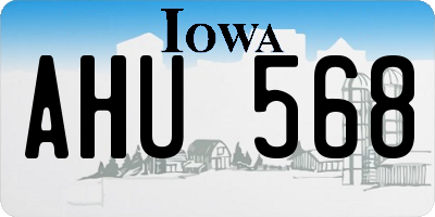 IA license plate AHU568