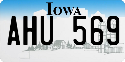 IA license plate AHU569
