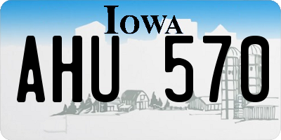 IA license plate AHU570