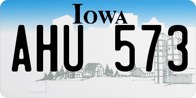IA license plate AHU573