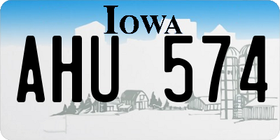 IA license plate AHU574