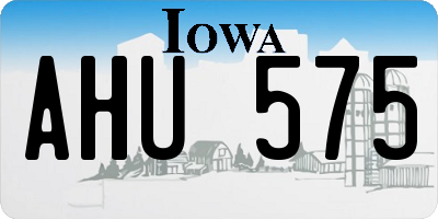 IA license plate AHU575