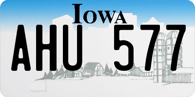 IA license plate AHU577