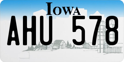 IA license plate AHU578