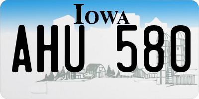 IA license plate AHU580