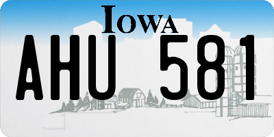 IA license plate AHU581