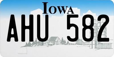 IA license plate AHU582
