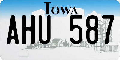 IA license plate AHU587
