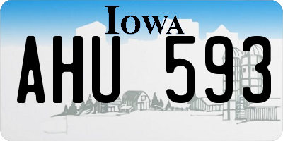 IA license plate AHU593