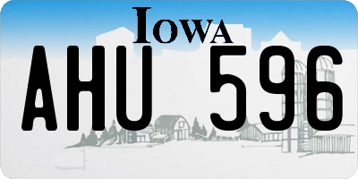 IA license plate AHU596