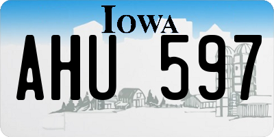 IA license plate AHU597