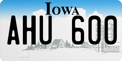 IA license plate AHU600