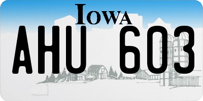 IA license plate AHU603