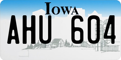 IA license plate AHU604