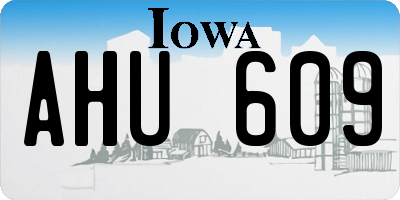 IA license plate AHU609