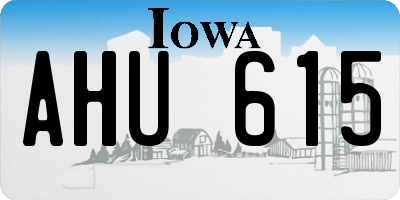 IA license plate AHU615