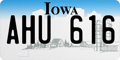 IA license plate AHU616