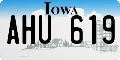 IA license plate AHU619