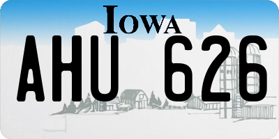IA license plate AHU626