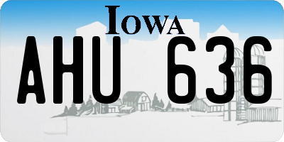 IA license plate AHU636