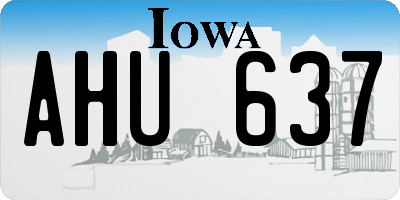 IA license plate AHU637