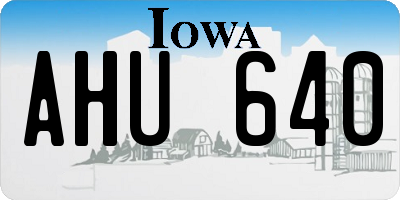 IA license plate AHU640