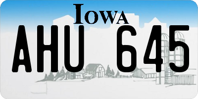 IA license plate AHU645