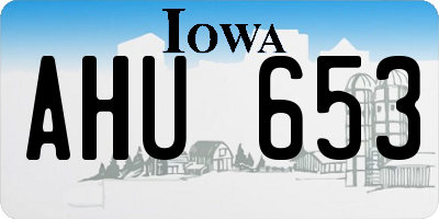 IA license plate AHU653