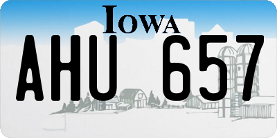IA license plate AHU657