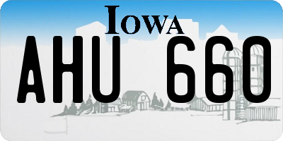 IA license plate AHU660