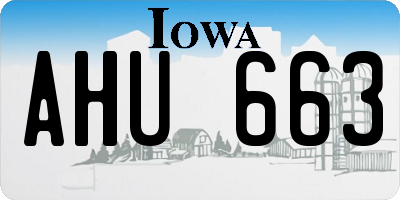 IA license plate AHU663