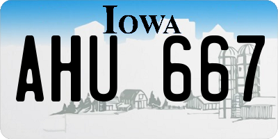 IA license plate AHU667
