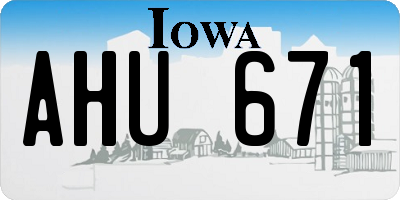 IA license plate AHU671