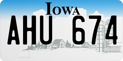 IA license plate AHU674