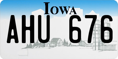 IA license plate AHU676
