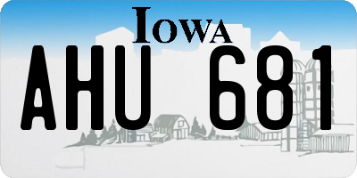 IA license plate AHU681