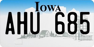 IA license plate AHU685