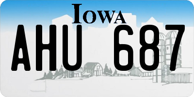 IA license plate AHU687