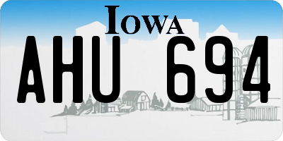 IA license plate AHU694
