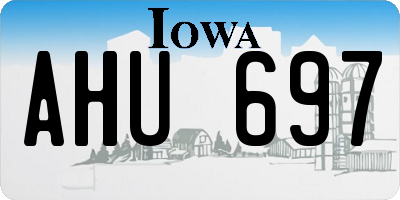 IA license plate AHU697